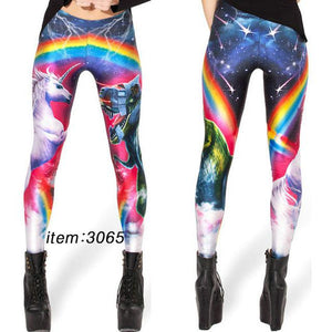 Colorful Rain Bow Hell Yeah Leggings printing color Pink Chinese national style leggings Free shipping